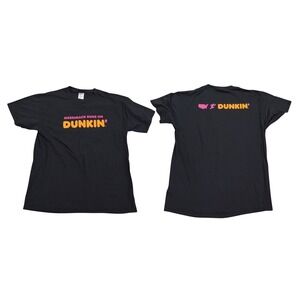 Dunkin Donuts Merrimack Runs On Dunkin Shirt Men Large Black America Double Side